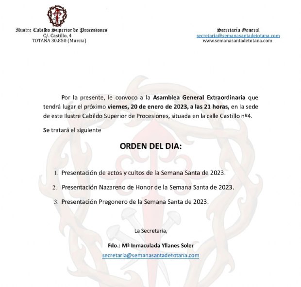 Asamblea General Extraordinaria 20 Enero 2023 Asamblea General Extraordinaria 20 Enero 2023